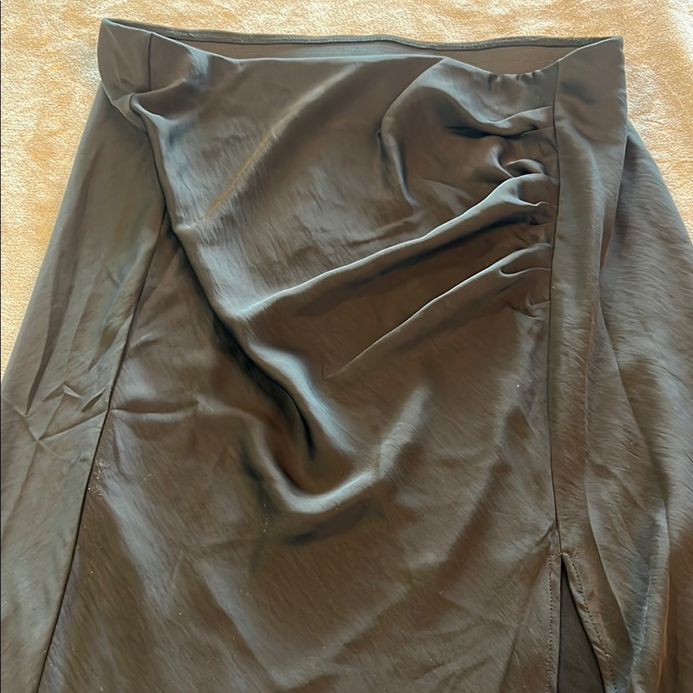 A New Day Black Maxi Pencil Skirt with Ruched Slit